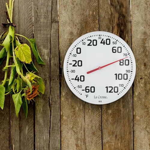 La Crosse 104-1522 8" Round Analog Dial Thermometer, White