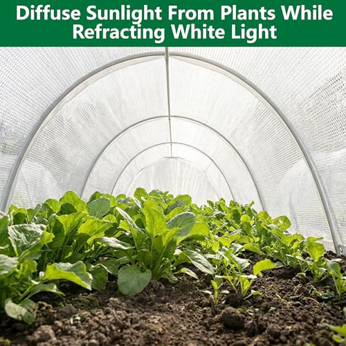 6.6 x 6.6 Ft Plant Sun Shade Cloth, 60% Shading White Sun Protection Net | Tear Resistant Garden Sunshade Cloth Cover with Reinforced Grommets for Protecting Plants from Direct Sunlight - color: 2x2m