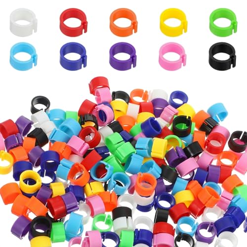 ElevateTech 300PCS 8mm Coturnix Quail Leg Bands Chicken Identification Band Bands Chicken Leg Band Rings Clip-On Round Tags Poultry IdentificationBand
