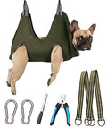 Kkiimatt 10 in 1 Dog Pet Grooming Hammock Harness with Nail Clippers/Trimmer, Nail File,Dog Nail Hammock, Dog Grooming Sling for Nail Trimming/Clipping (M/Under 45lb, Khaki Green) - color: Khaki Green, size: M/Under 36 lb
