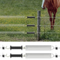Electric Fence Gate Kit with Spring-Loaded Handles & Tension Spring, 2-Way Anchors and Insulators for Farm Fencing (2 Set)