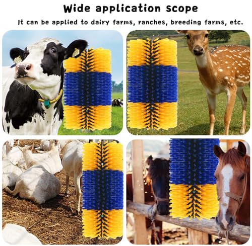 2/4PCS Livestock Massage Brush, Horse Cow Goat Pet GroomingTools | Durable livestock massage brush with 8 screws, ideal for horses, cows and goats grooming, cleaning - size: 4pack