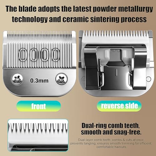 Replacement Ceramic Blade,Compatible with Oster 76,Andis AGC,Wahl KM10 | 0.3mm(1/100") Cutting Length,size OOOO - color: Size 0000