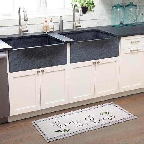 Cozy Living Anti-Fatigue Kitchen Mat, Buffalo Check 17.5"x55" - color: Buffalo Grey/Black, size: 18"L x 18"W x 0.5"Th