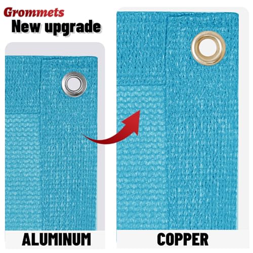 SUNNY GUARD Shade Cloth 6x8 FT HC-046 Sun Shade Cover Tarp, Turquoise | 90% UV Block HDPE Sun Shade Screen Fabric Tarp with Grommets for Pergola, Backyard & Garden, Custom Sizes - color: Turquoise, size: 0 6'×0 8'