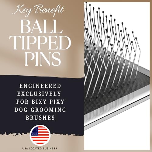 Tiny Slicker Brush for Dogs - Protected Pins for Extra Comfort - 1 inch Pins for Easy Detangling for Long Hair Dog, Cats, Doodle, Goldendoodle - size: Tiny Bruh