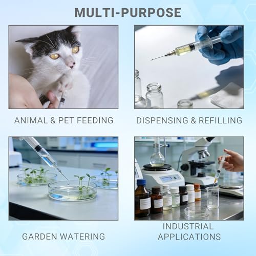 100 Pack 5ml 22Ga 1.25 Inch Industrial Syringes, Plastic Disposable Syringe for Scientific Labs, Liquids Refilling and Measuring - style: 5ml-22G 1.25"