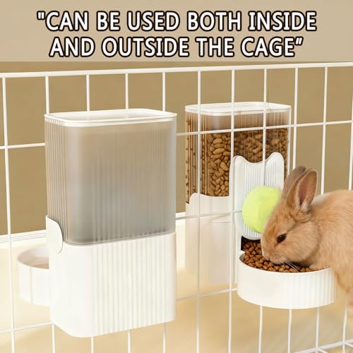kathson Rabbit Feeder for Cage,Bunny Water Bottle,Pet Food Dispenser,Green | Gravity Automatic Guinea Pig Feeder Waterer Set,Hanging Small Pet Food Bowl Feeding Station for Ferret Chinchilla Cat Puppy - color: Green