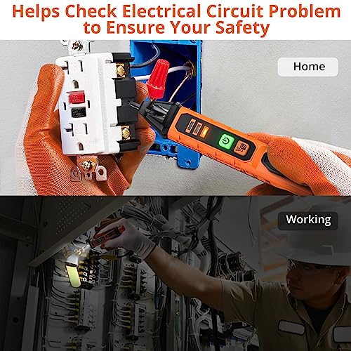 Proster Electrical Test Tool - TRMS Clamp Meter 6000&NCV Voltage Tester Pen | 2-in-1 kit: Clamp Meters(800A AC/DC, NCV, auto-range) + Voltage Tester Pen(Adjustable Sensitivity) For Electrical Tester