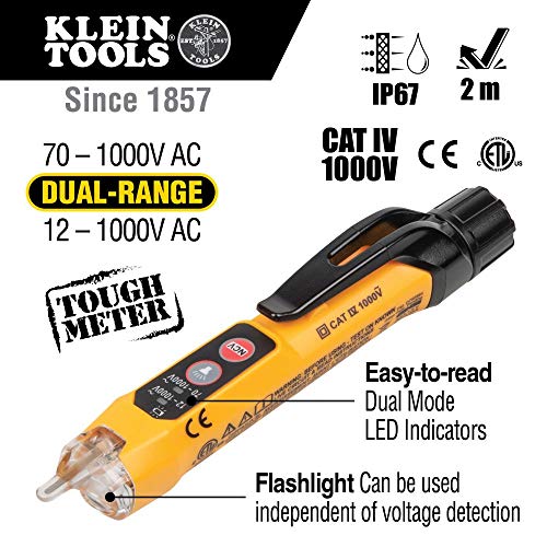 Klein Tools RT250KIT Non-Contact Voltage Tester and GFCI Receptacle Tester with LCD and Flashlight, Voltage Electrical Test Kit - size: Receptacle Tester Electrical Kit