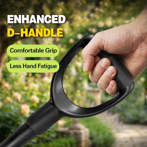 Pitch Fork for Garden, 4-Tines Garden Fork, 45-Inch Spading Fork, Heavy Duty Compost Digging Fork with Steel Handle and Enhanced D-handle, Orange