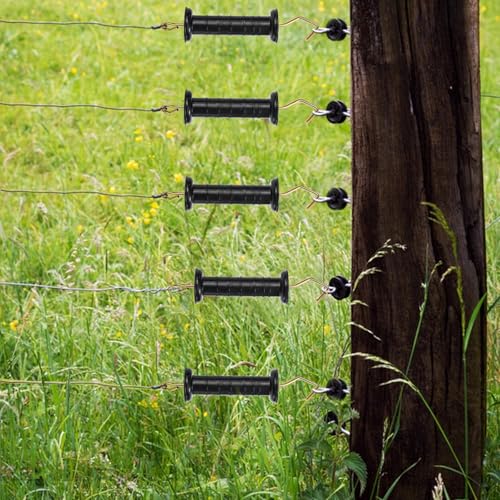 Hiceeden 10 Pcs Electric Fence Gate Handle, Heavy Duty Electric Fence Insulators, Insulated Plastic Handle, Black