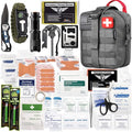EVERLIT 250 Pcs Survival First Aid Kit | IFAK Outdoor Survival Kit Emergency Kit For Camping Hiking Hunting Earthquake Emergency Preparedness - color: Wolf Grey