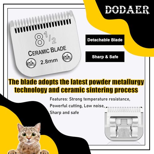 8 1/2 Dog Grooming Ceramic Blade,Compatible with Andis ,Oster A5,Wahl KM10 | Cut Length 7/64"(2.8mm) - color: Silver, size: 8 1/2 blade 2.8mm