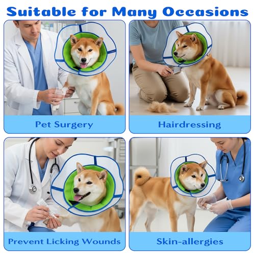 Soft Dog Cone Collar - Adjustable Recovery Padding Cone for Small Dogs After Surgery to Stop Licking, Breathable Lightweight Elizabethan Protective Neck Collar for Pet Cat Puppy (M) - size: M(Neck: 11"-14.5")
