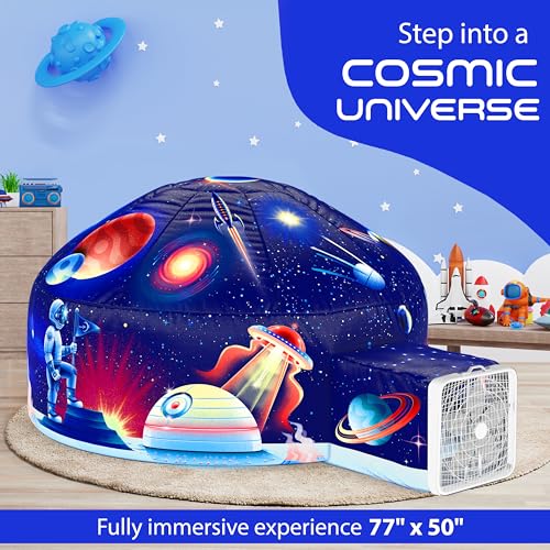 W&O Galactic Inflatable Fort with LED Lights - Fan Not Included | Galactic Aerodome with LED Lights, Inflates in Seconds, Easy Entry/Exit & Immersive Astronaut Play. Great Gift, Ages 3-12 - color: Galactic Aerodome