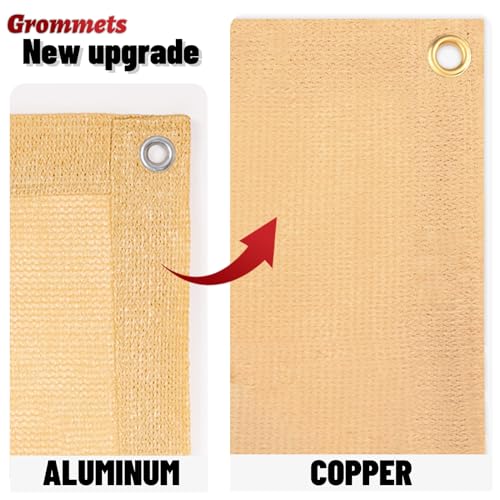 SUNNY GUARD 90% Sun Shade Cloth 6'x10' Shade Cover Tarp, Sand | Sun Shade Screen Fabric Shade Cover Tarp with Grommets for Pergola, Backyard & Garden, Durable HDPE, Custom Sizes - color: Sand, size: 0 6'×1 0'
