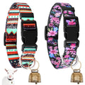 2 Pack Goat Collars with Bells, Sheep Grazing Copper Bells and Adjustable Nylon Collar Set Loud Bronze Bell Small Farm Animal Sheep Cow Accessories (Groovy) - style: Groovy