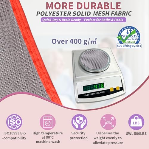 500lbs Mesh Full Body Sling for Lift - Patient Transfer Sling with Wide Pads for Elderly & Disabled,Compatible and Multi-Scene Transfer (Medium) - size: Medium