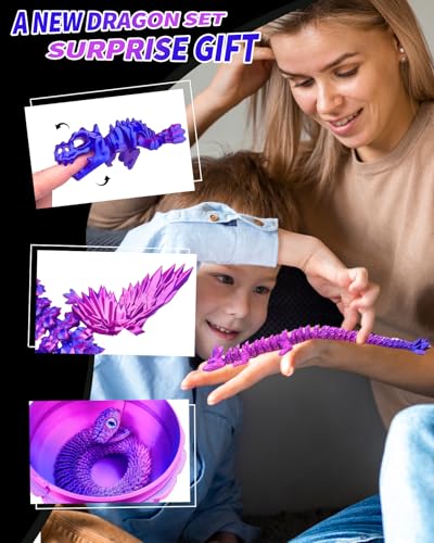 5 Pcs，12" 3D Printed Dragon Eggs,Dinosaur Egg,Crystal Dragon Toys,Snake Eggs, Animals,Fidget Toy,Desk Executive Toy，Easter Eggs Basket Stuffers,Toys for Boys Kids Teen 5-7 4-6 8-12 - color: Pp-03
