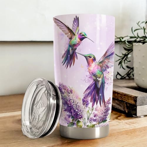 SANDJEST Hummingbird Tumbler 20oz Stainless Steel Insulated Travel Mug Cup for Women Girls Grandma Mom Hummingbird Gifts for Birthday Christmas Mothers Day - color: Hummingbird
