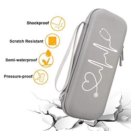 BOVKE Stethoscope Case for 3M Littmann Classic III Monitoring, Lightweight II S.E, Cardiology IV Diagnostic, MDF Acoustica Stethoscopes, Extra Room for Nurse Essentials and Medical Supplies, Gray - color: Gray