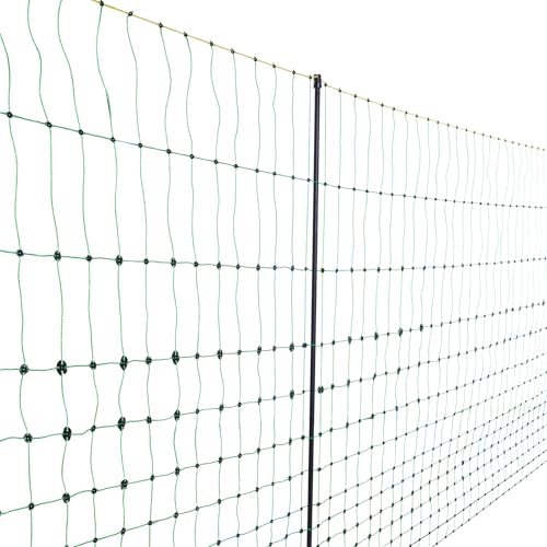 VEVOR Electric Fence Netting, 50" H x 164' L, Livestock Net Fencing with Posts & Stakes, Portable Mesh Nets for Goats, Sheep, Deer, Hogs, Dogs, Electric Fencing for Backyards, Gardens, Farms, Ranches - size: 50in x 164ft, style: Livestock