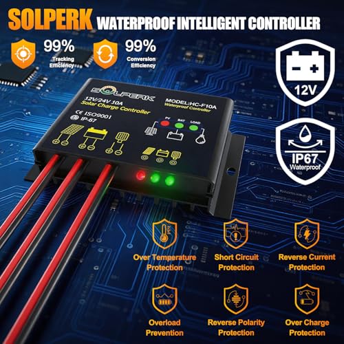50W/12V Solar Panel Kit, Solar Battery Trickle Charger Maintainer + Waterproof Controller + Adjustable Mount Bracket for Automotive Motorcycle Boat Marine RV Camping Roof - size: 50W
