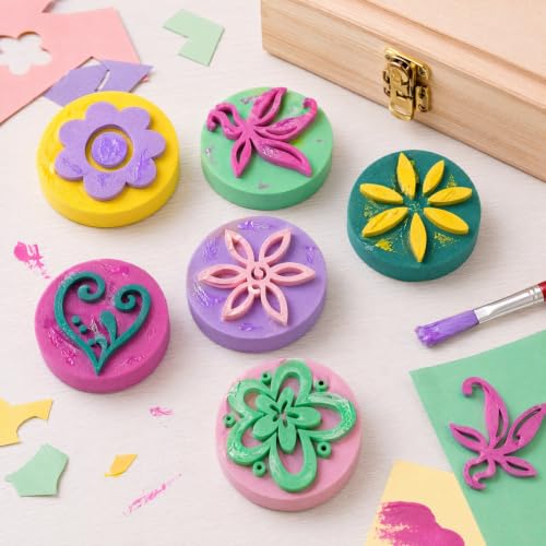 SEWACC 6pcs Eva Painting Sponges Colorful Flower Shapes Foam Sponge Stampers for Kids Teens Adults DIY Painting Drawing Crafts Supplies