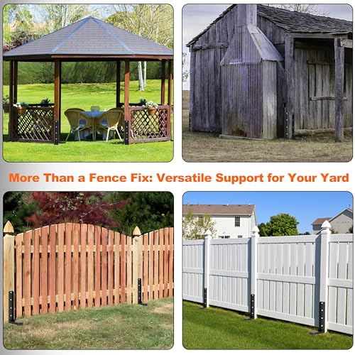 One-Piece Fence Post Repair Kit, Heavy Duty, 2-Pack | One-piece , 11-gauge steel, 304 SS rustproof, 5.47 lbs each, fits 4x4/6x6, no-dig install,20-min fix