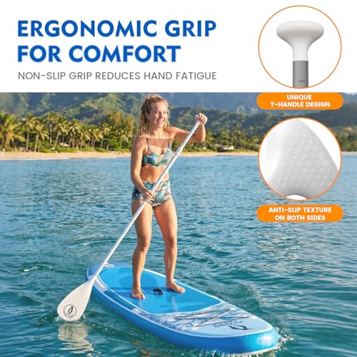 Tuxedo Sailor SUP Paddle - 3 Piece Adjustable Stand Up Paddle Board Paddle - Lightweight & Floating Paddle Board Oar - Durable and Packable, Reinforced Nylon Blades - Efficient Stroke - color: double blue
