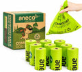 ANECO 100% Certified Home Compostable Dog Poop Bags (135 Count/9 Rolls) | Large Poop Bags for Dogs & Cats, Extra Strong & Leak-proof Pet Waste Bags, California