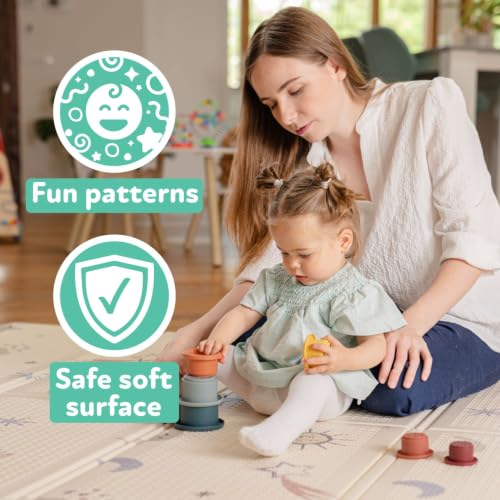 Nuby Reversible Baby Floor Mat | Stars and Sky - style: Stars and Sky