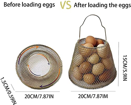 JIYUJIAHUA Egg Basket, Collapsible Mini Storage - Can Easily Load Eggs for Carrying and Collecting Eggs, Easy Washing, and Fast-drying, Country Primitive Farmhouse Style, DANLAN-001 - color: Medium