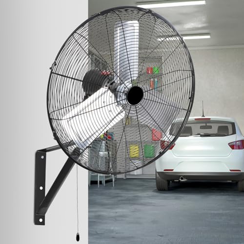 BILT HARD 24in. 6500 CFM High Velocity Wall Mounted Fan, 3-Speed Heavy Duty Shop Fan, Industrial Oscillating Fan for Commercial, Garage, Factory, Warehouse and Jobsite Use - size: 24 inch