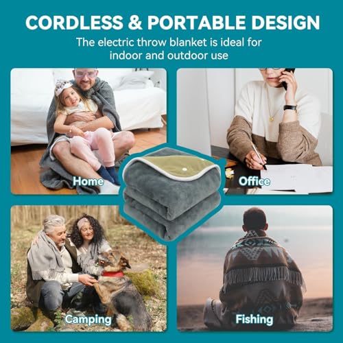 Warm Storm Heated Electric Knee Blanket, Gray, 30"x40" | 4 seasons, Office, Car, Home,Fast Heating Soft Flannel, 3 Heat Levels, 2H Auto-Off, Battery Not Included