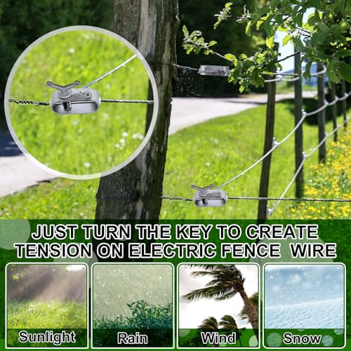 Yaocom 12 Pcs Electric Fence Wire Strainer Aluminum Wire Tensioner Heavy Duty Tensioner for Farm Electric Fence