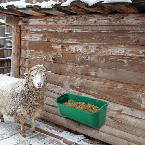 Cedilis 4 Pack Hanging Duck Feeder, Chicken Fence Feed Trough with Clips, Poultry Livestock Food Water Feeding Container for Goat, Goose, Rabbits, Sheep, Each Feeder 2.5 Quarts