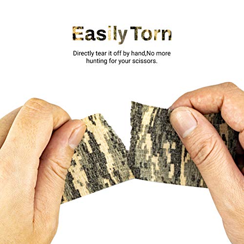 FRESINIDER 9 Rolls Self Adhesive Wrap Athletic Tape Gauze, Breathable Elastic Cohesive Bandage for Sports Injury & Pet (7 Pcs 2" x 5 Yards + 2 Pcs 1" X 5 Yards) (Digital Woodland Camo) - color: Digital Woodland Camo
