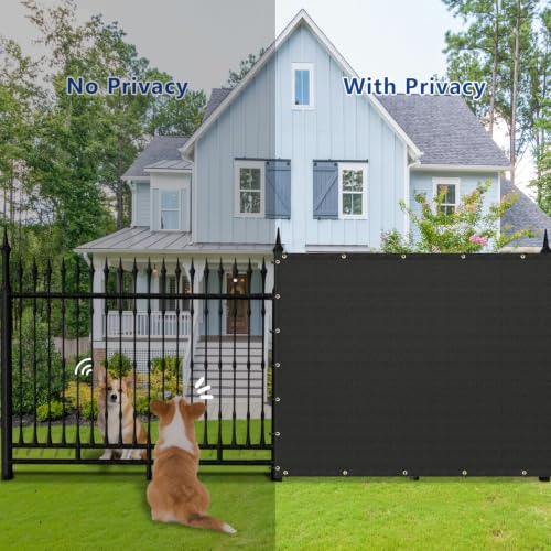 Buzzbazaar 4' x 50' Black Heavy Duty Privacy Fence Screen Ultra - Commercial Grade Shade Cover with Brass Grommets, Outdoor Wind Block & Yard Barrier, Customizable Size