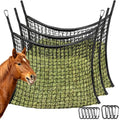 YedsIntu 3 Pcs Hay Bags for Horses, Slow Feed Hay Nets for Horses Goat Sheep, Large Capacity Hay Feeder for Stall, Trailer, Pasture (Black) - size: 3PCS-Black