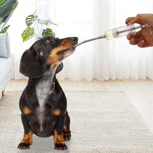 30ml Reusable Goat Syringe with 2 Drench Nozzle,Adjustable Dosage Detachable Drench Syringe for Sheep,Rabbit,Cat,Dog ,Goat Suppplies
