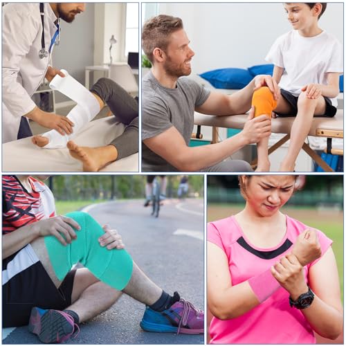 Treela 36 Pcs Self Adherent Bandage 4" X 5 Yard Wrap Breathable | Cohesive Bandage Elastic Adhesive Tape for Stretch Athletic Sports Wrist Ankle - color: Refreshing Color, size: 4" X 5 Yard