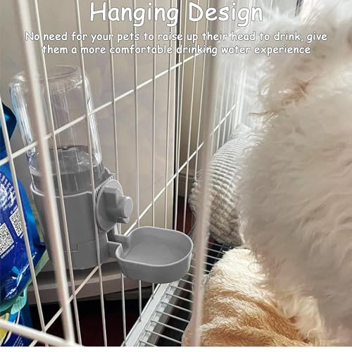 Tfwadmx Rabbit Watter Bottle 17oz Dispenser No Drip Small Animal Cage Water Feeder Bowl Hanging Guinea Pig Automatic Water for Bunny Chinchilla Hedgehog Ferret (Grey) - color: Gray Watere 1pcs