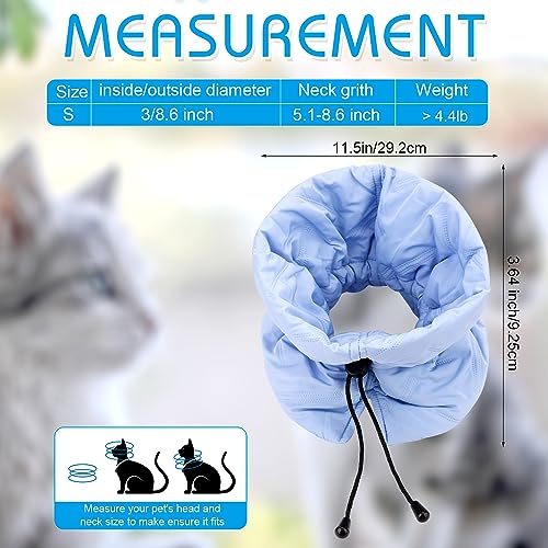 Adjustable Recovery Collar - Lightweight | Waterproof & Soft for Cats & Dogs - Prevents Licking Wounds (S) - color: light blue
