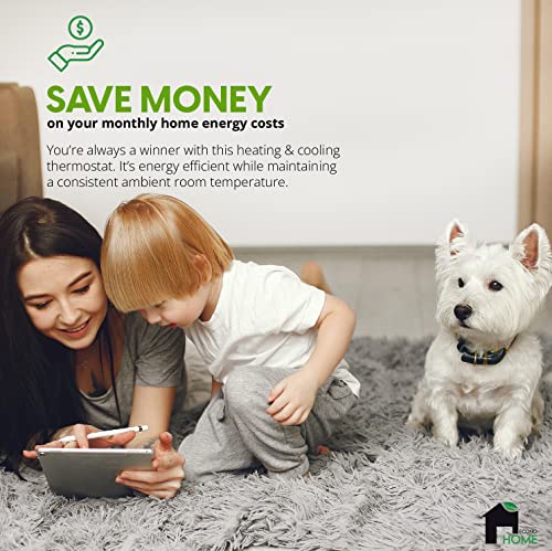 EconoHome Adjustable Thermostat - Universal Plugin Heating & Cooling Thermostat - Compatible with Most EconoHome Wall Mount Space Heaters - color: White, size: Dial Control