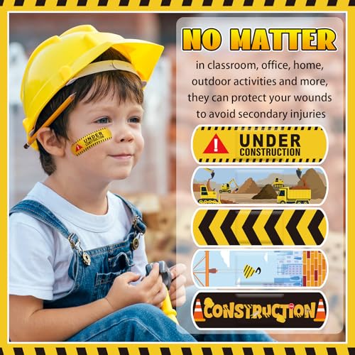 Panelee 120 Pcs Kids Dog Farm Animal Adhesive Bandages Monster Construction Trucks 20 Styles Puppy Cute Waterproof Breathable Bandages for Kids Girl Boy Children Toddler (Construction Trucks) - style: Construction Trucks