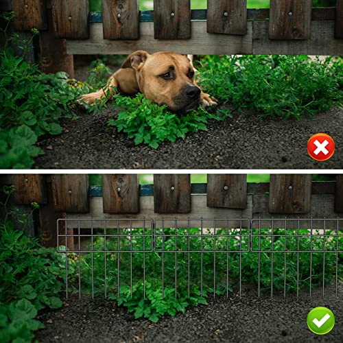 Animal Barrier Fence, 17 in(H) X 27 Ft(L) No Dig Garden Decorative Fencing | 25 Pack,Iron Wire,RustProof,Animal Barrier for Dog Rabbits - size: 17'' (H) X 27' (L)