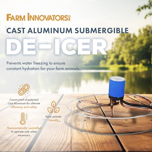 Farm Innovators H-429 1500 Watt Cast Aluminum Submergible Water Tank Deicer, Self Regulating Thermostat (4 Pack) - color: 1500 Watt, size: 4 Pack