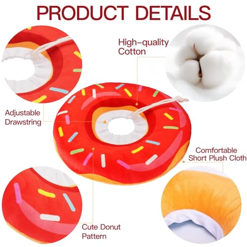 Cat Cone Collar Soft, Cute Cat Donut Collar After Surgery, Adjustable Kitten Recovery Cones to Stop Licking, Lightweight Neck Elizabethan Collars for Cats Kittens (Red, Large) - color: Red, size: Large